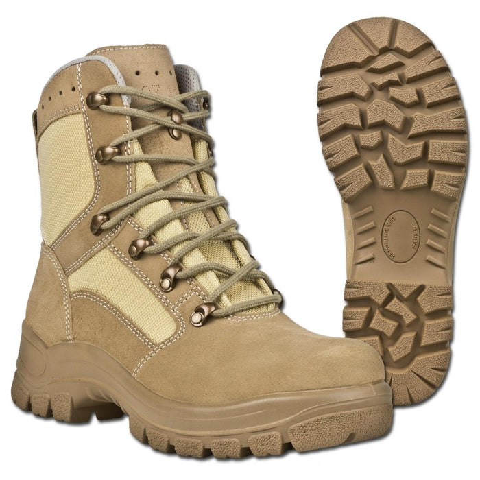 Stivali kaki tattici militari tedeschi originali con suola in gomma impermeabile e design resistente con chiusura in pizzo