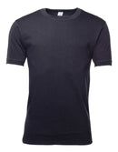 Maglietta originale militare tedesca a maniche corte rilasciata dall'esercito in eccedenza nera realizzata in cotone naturale traspirante al 100% per comfort e durata