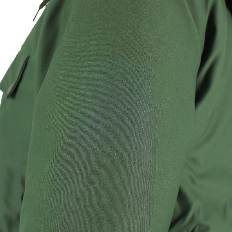 Original Police tedesco PARKA Calda rivestimento della giacca antivento verde con cappuccio
