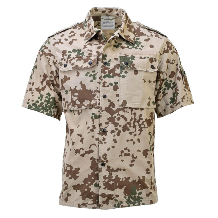Maglia da campo BW originale dell'esercito tedesco Camicetta a maniche corte mimetica Tropentarn - GoMilitar