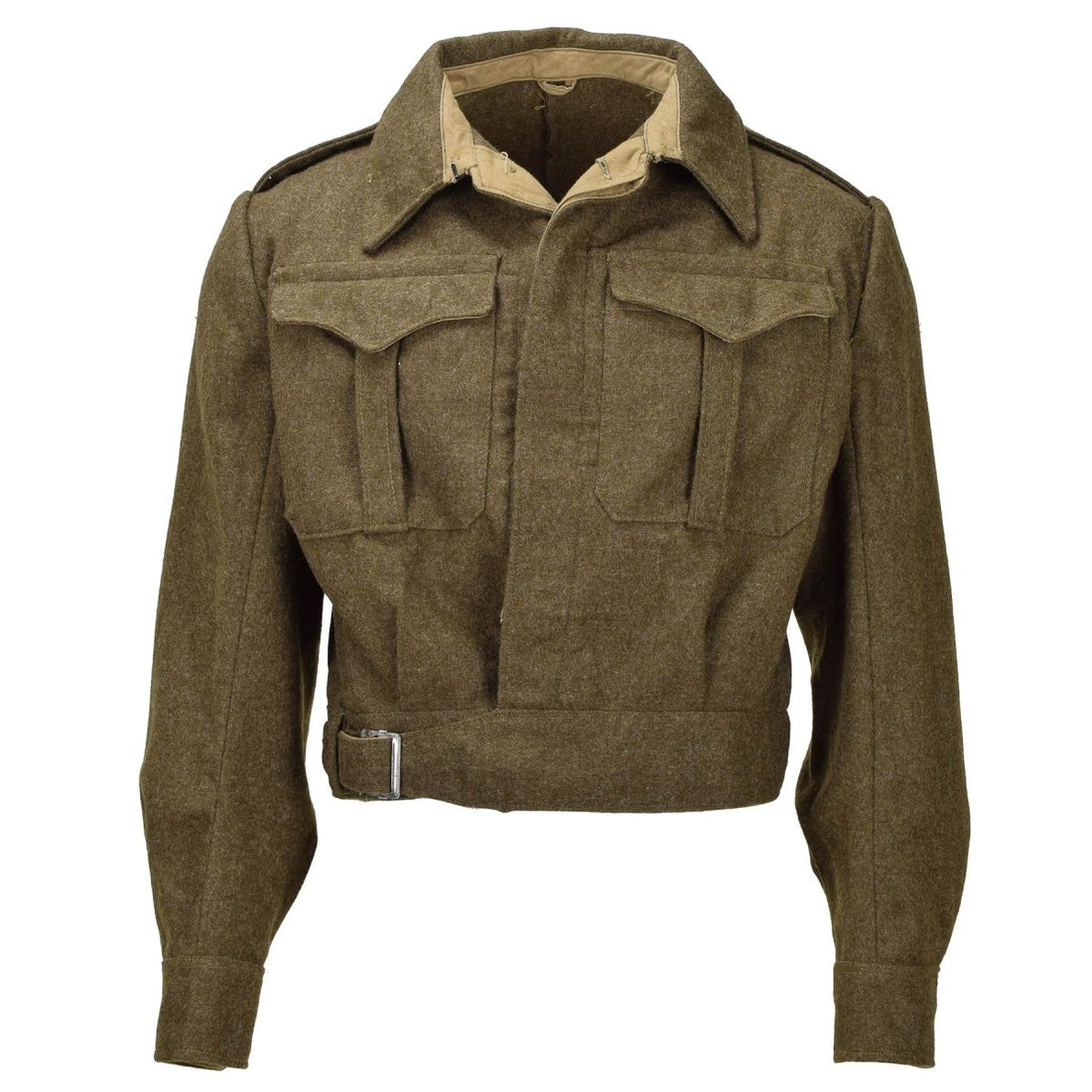 Original Greco Army Eisenhower Ike Giacca di lana oliva Vintage Field Military