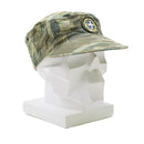 Original Greek army lightweight summer field cap with lizard camo pattern and military insignia badge on front