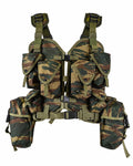 Gilet tattico portante originale dell'esercito greco, 8 pezzi, mimetico lucertola