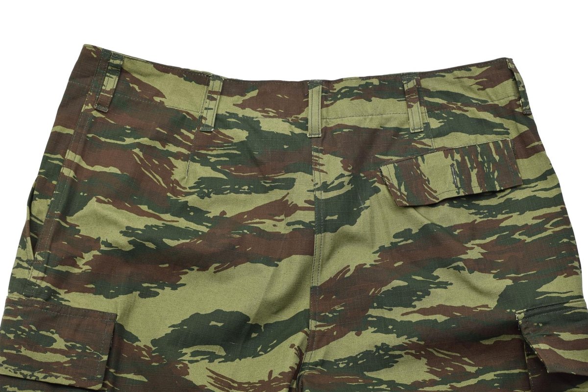 Pantaloni da campo BDU militari greci originali con tasche cargo mimetiche lucertola