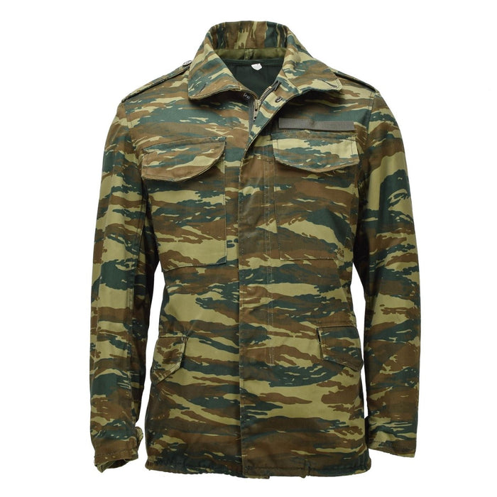 Giacca da campo militare greca originale M65 con fodera rimovibile Army Issue Lizard Camo - GoMilitar
