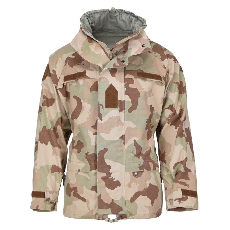 Original Hungarian Army rain jacket combat camouflage desert waterproof hooded - GoMilitar