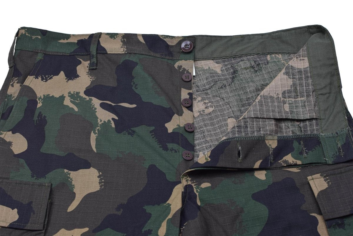 Pants di campo estivo militare ungherese originale M1990 WOODLAND CAMO RIPSTOP NUOVO