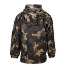Giacca impermeabile militare originale ungherese con cappuccio arrotolabile e patta con bottoni M93 Camo in motivo mimetico per uso esterno e tattico