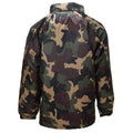 Giacca impermeabile militare originale ungherese con cappuccio arrotolabile e patta con bottoni M93 Camo