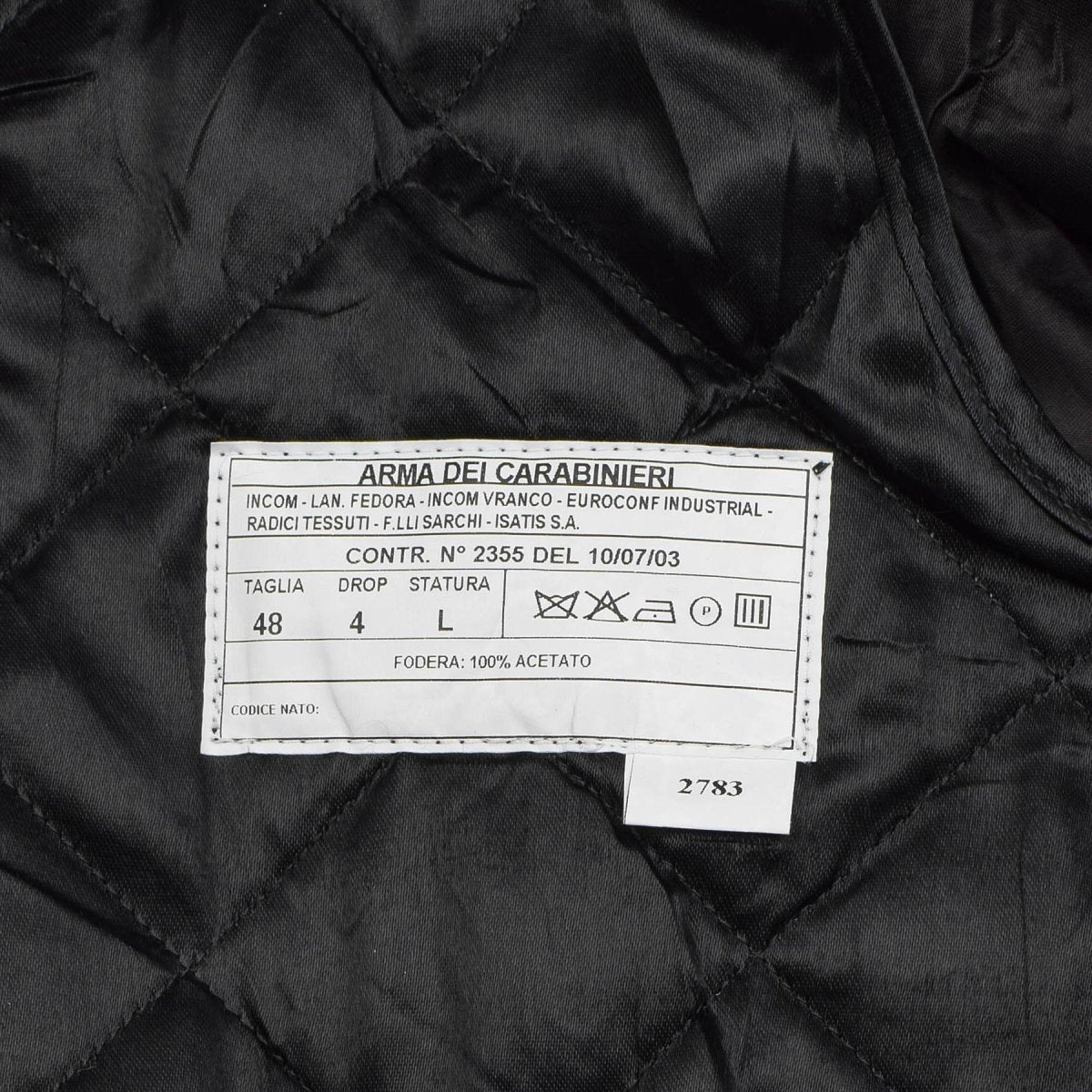 Cappotto Lana Doppio Petto Originale Carabinieri Esercito Italiano Nero