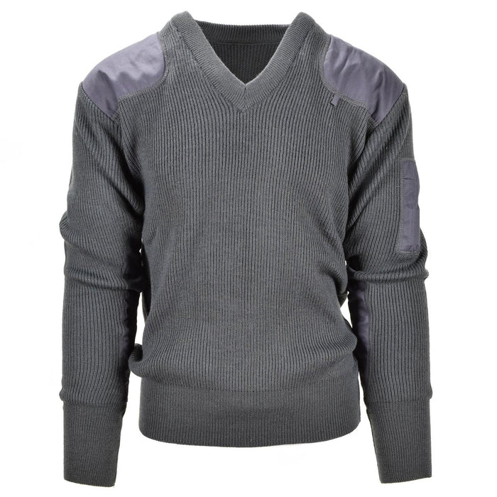 Maglione originale da commando dell'esercito italiano Jumper Maglione scollo a V in lana grigia NUOVO - GoMilitar