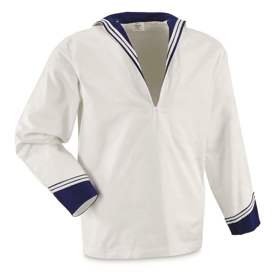 Original Army Italian Navy Middy Shirt maniche lunghe marinai militari bianchi