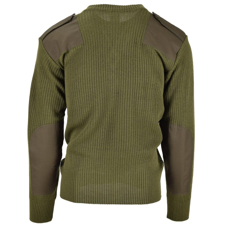Originale Italian Pullover Pullover Commando Jumper Green Green Wool V-Neck Swater Nuovo