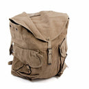 Vintage XL Italian army canvas rucksack with multiple pockets, durable heavyweight fabric, designed for rugged outdoor use.