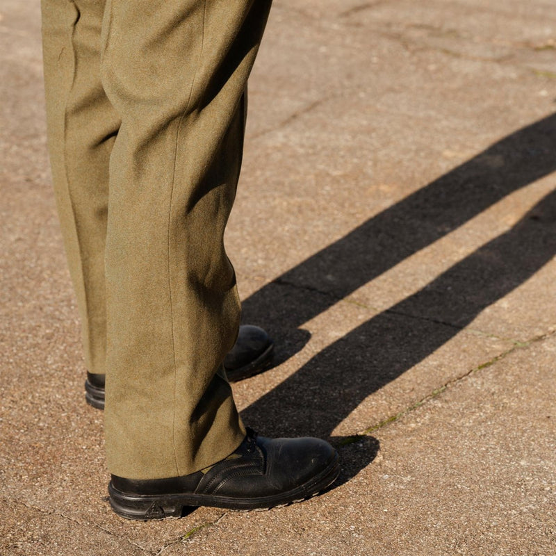 Original Italian army wool uniform olive pants dress formal vintage trousers - GoMilitar