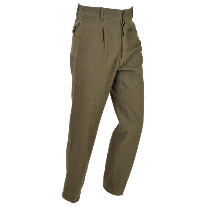 Pantaloni oliva originali dell'uniforme in lana dell'esercito italiano, pantaloni formali vintage - GoMilitar