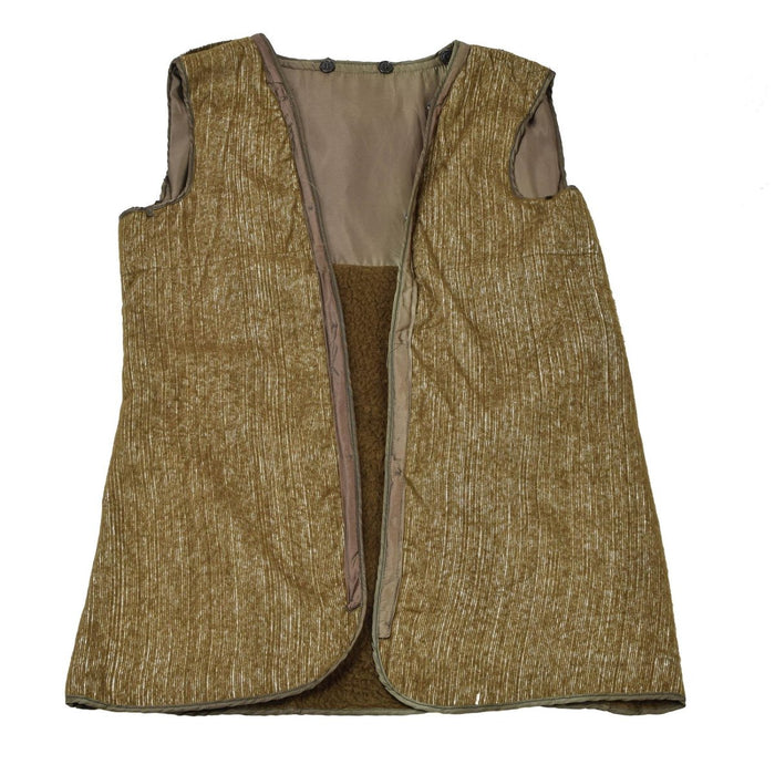 Gilet fodera originale militare italiano marrone trapuntato in ecopelliccia vintage caldo kaki - GoMilitar