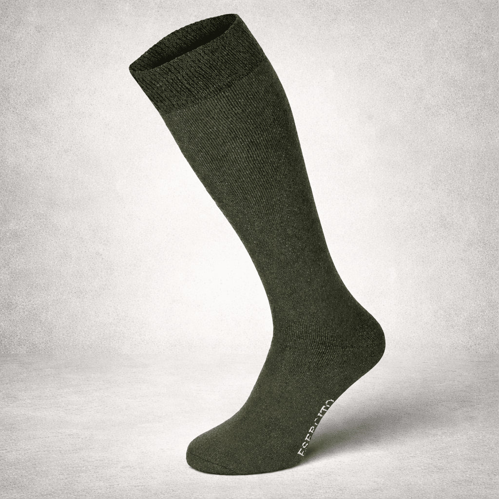 Calzini invernali originali militari italiani dell'Esercito, lunghi, alti, caldi, confezione da 3, color oliva