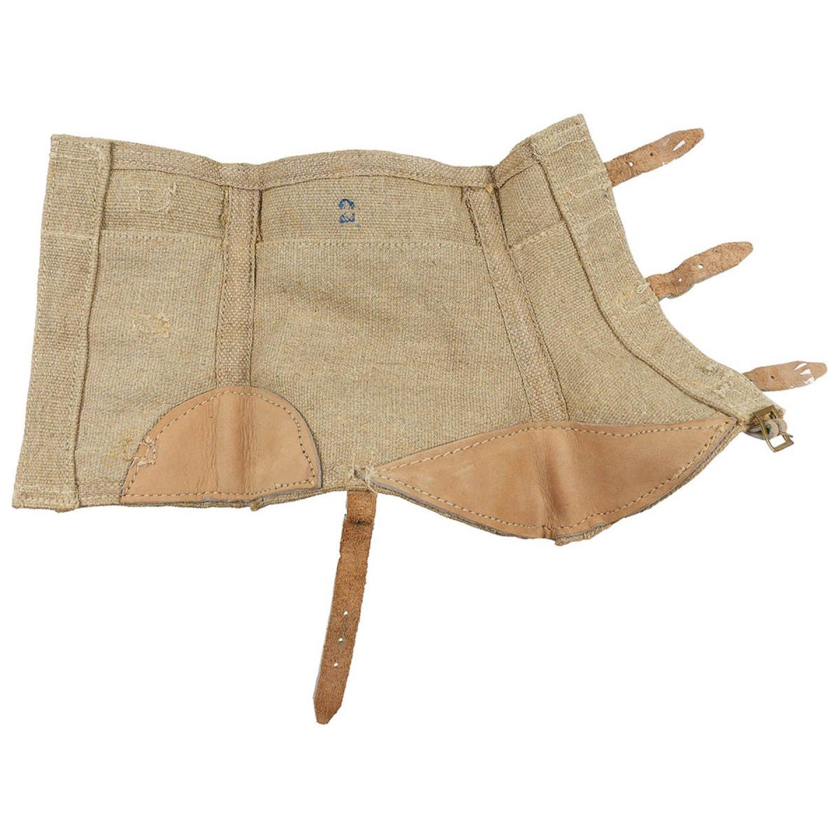 Ghette Militari Originali Italiane Canvas Inserti in Pelle Army Surplus Cachi