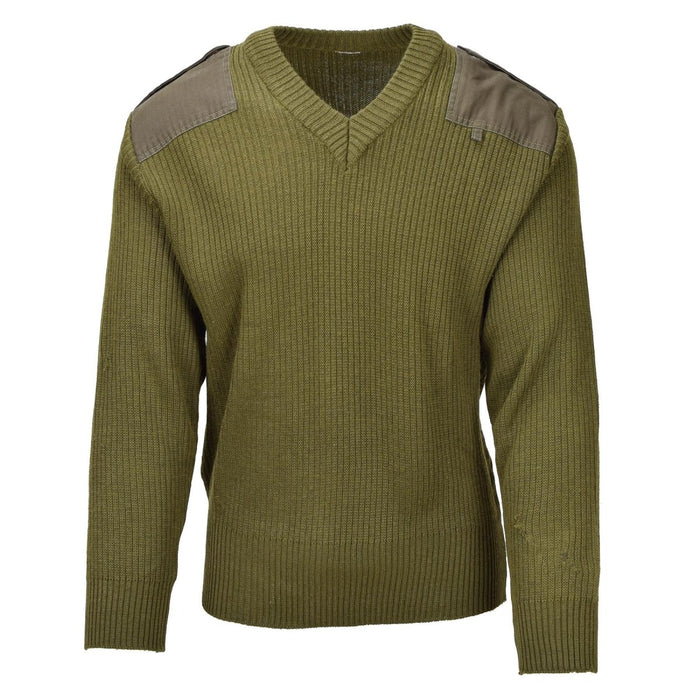 Maglione smanicato originale militare italiano in lana oliva con scollo a V - GoMilitar