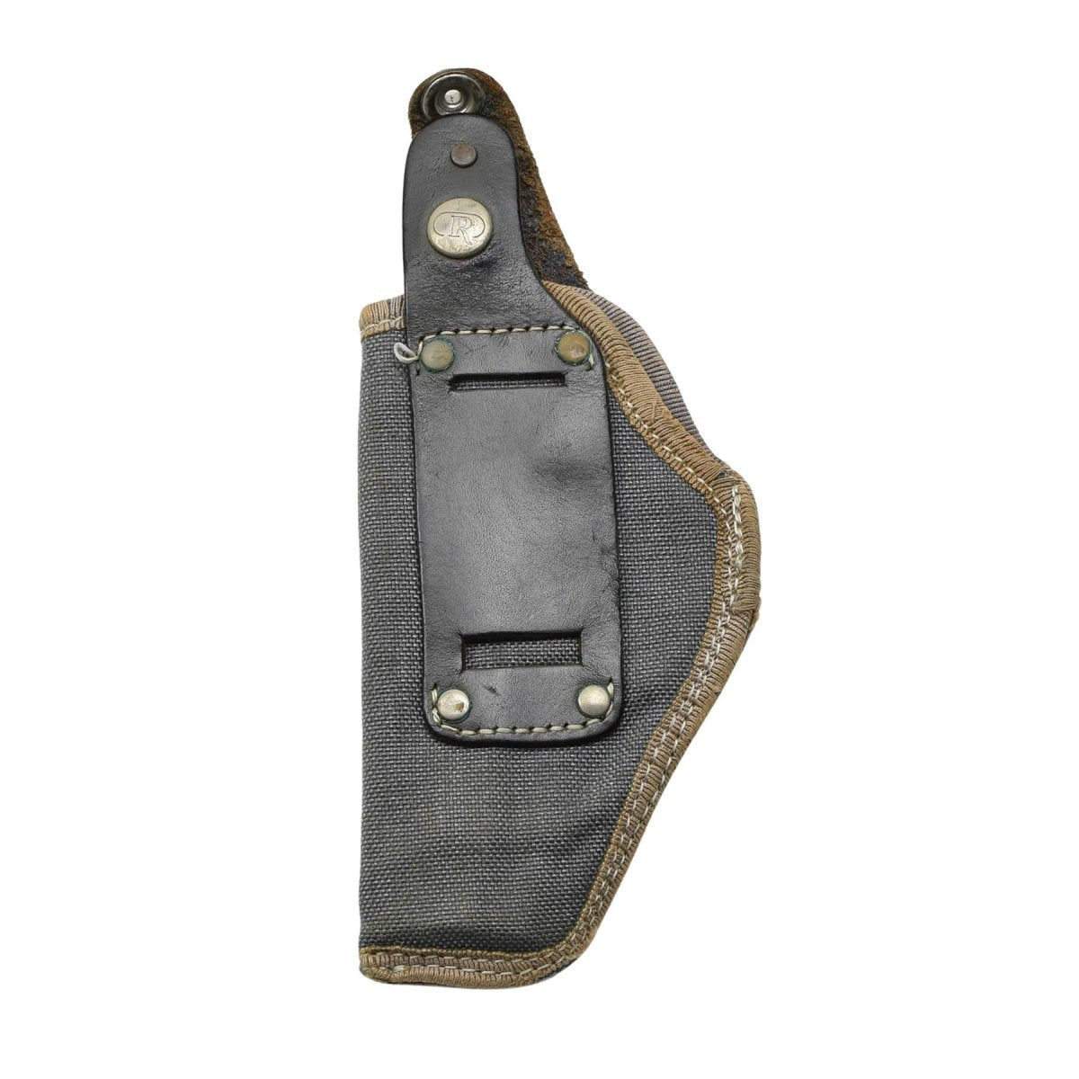 Fondina Originale Militare Italiana Per Pistola In Nylon Chiusura Con Bottone A Pressione Colore Grigio
