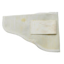 Original Italian military right-hand pistol holster made of durable white canvas with belt loop and snap closure