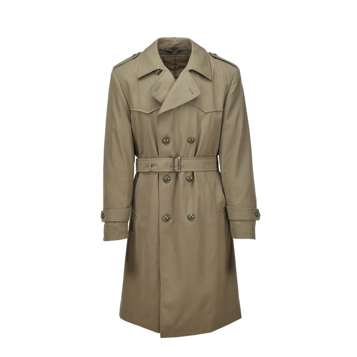 Trench militare italiano originale, cappotto formale kaki foderato con cintura, vintage NUOVO - GoMilitar