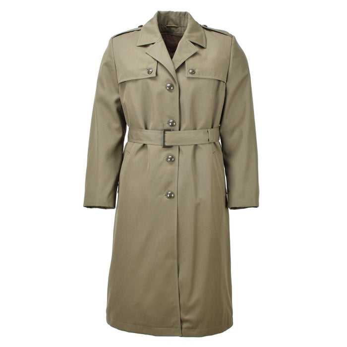 Trench originale militare italiano da donna oliva lungo con fodera in cintura esercito NUOVO - GoMilitar