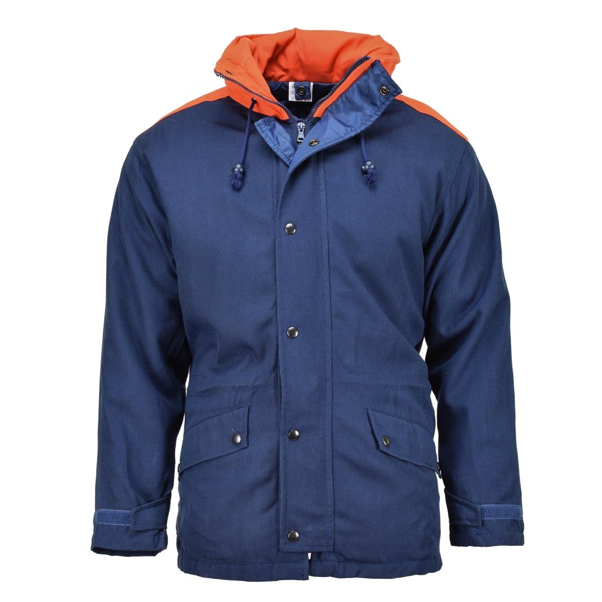 Originale Italian Trilamented Navy Parka Giaccata con cappuccio con cappuccio Nuovo impermeabile