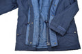 Originale Italian Trilamented Navy Parka Giaccata con cappuccio con cappuccio Nuovo impermeabile