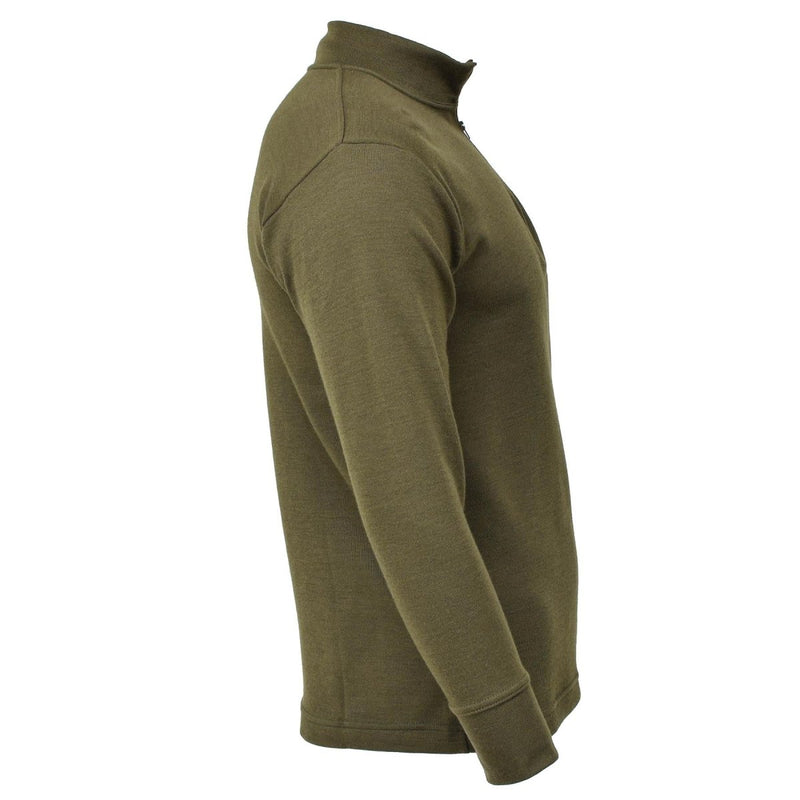 Original Italy military shirt zipper undershirt lightweight breathable Olive - GoMilitar