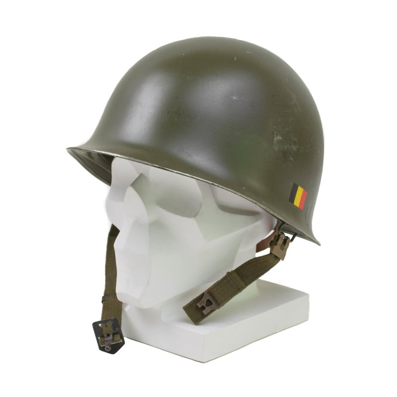 Original Military Belgian Steel Helmet M51 tactical combat army inner pvc Olive - GoMilitar