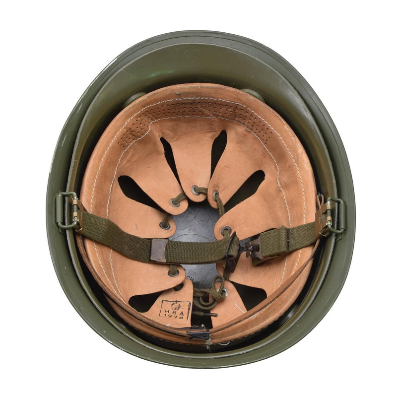 Original Military Belgian Steel Helmet M51 tactical combat army inner pvc Olive - GoMilitar