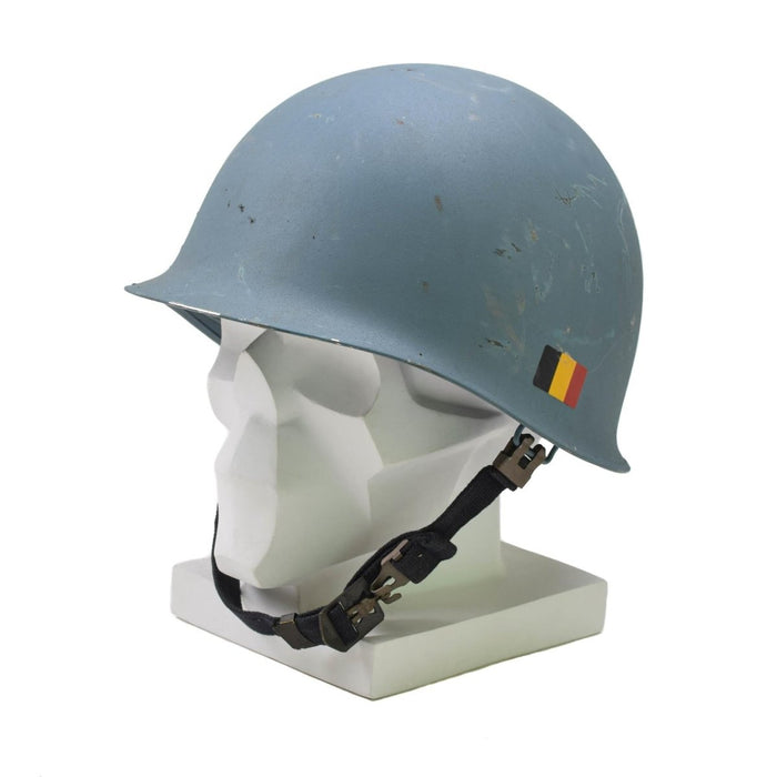 Casco Militare Originale Belga in Acciaio M51 da combattimento tattico interno in pvc Azzurro - GoMilitar