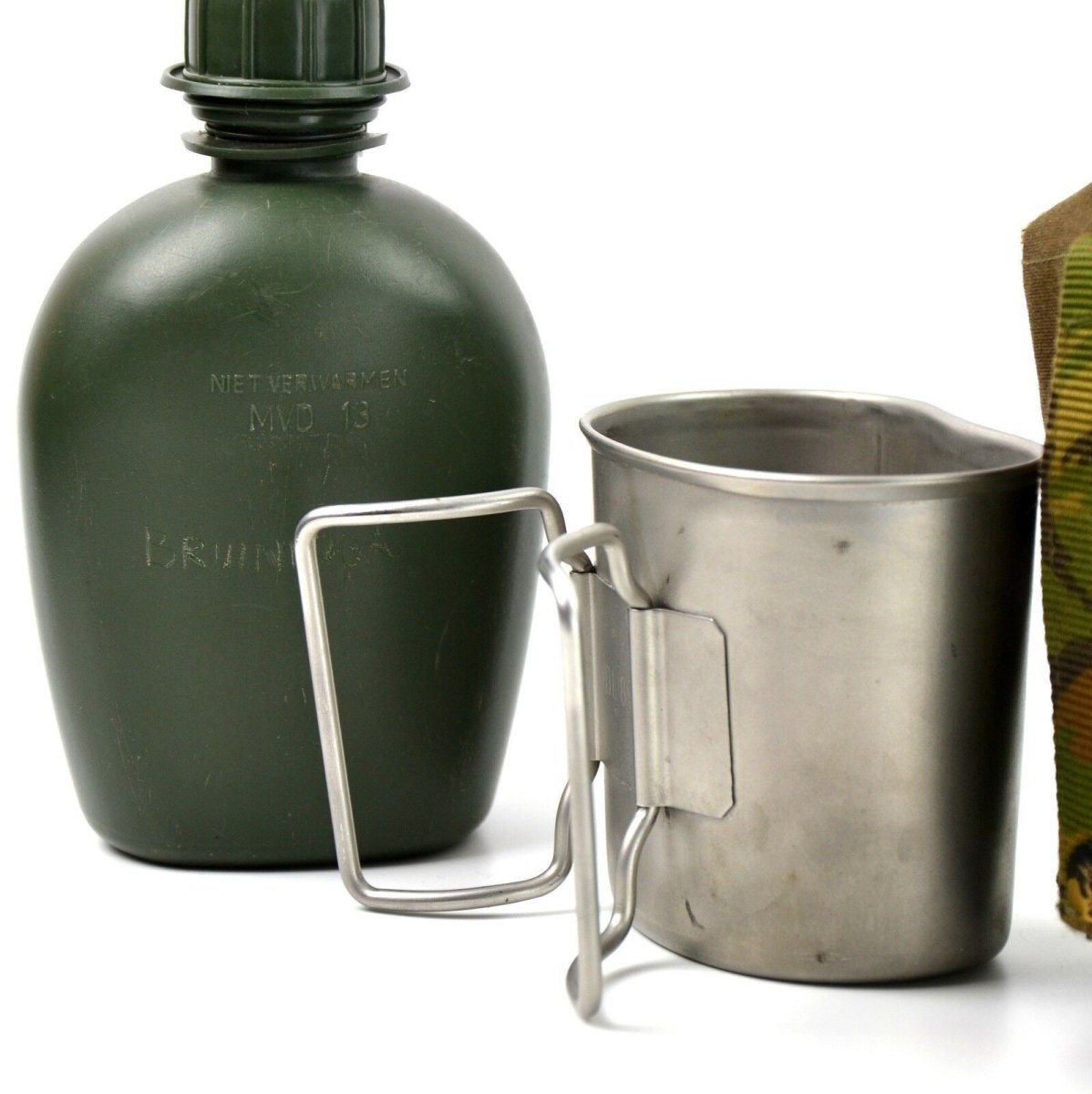 Canna dell'esercito olandese olandese originale con coppa e copertura mimetica
