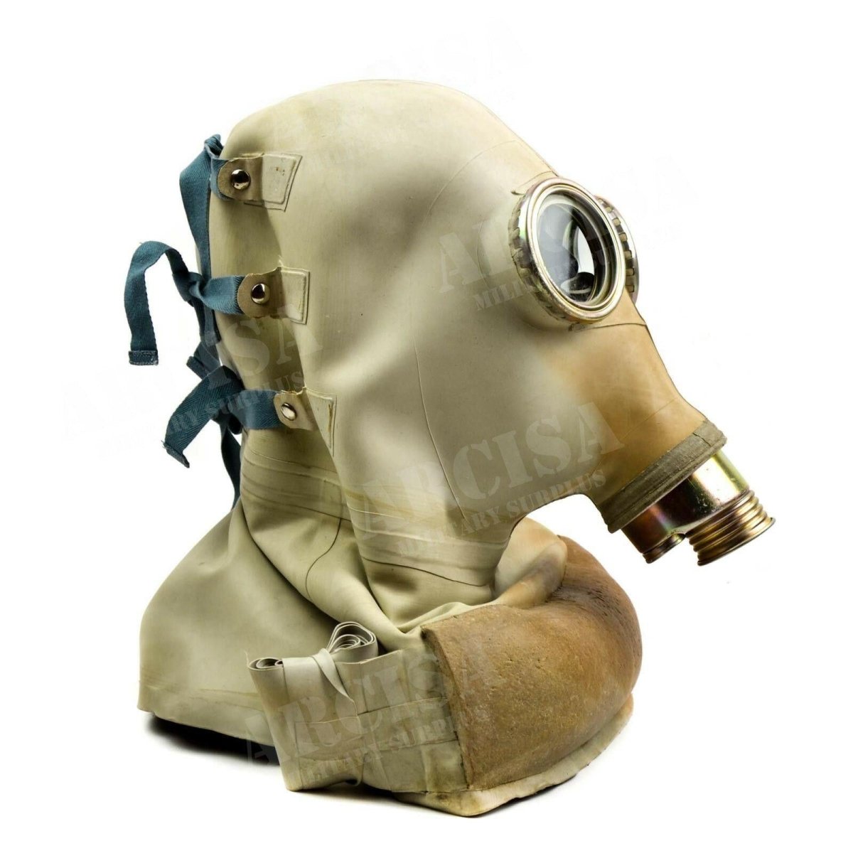 Oggetto da collezione maschera antigas SR 1 originale militare polacca dell'era sovietica, grigio vintage