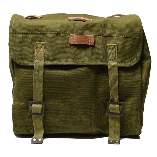 Original Romanian Army green military surplus carrying bag with sturdy shoulder strap and durable cotton material