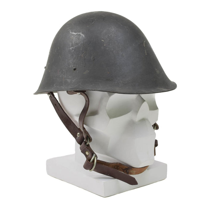 Elmetto tattico in acciaio originale militare rumeno M73 sottogola da paracadutista Oliva - GoMilitar