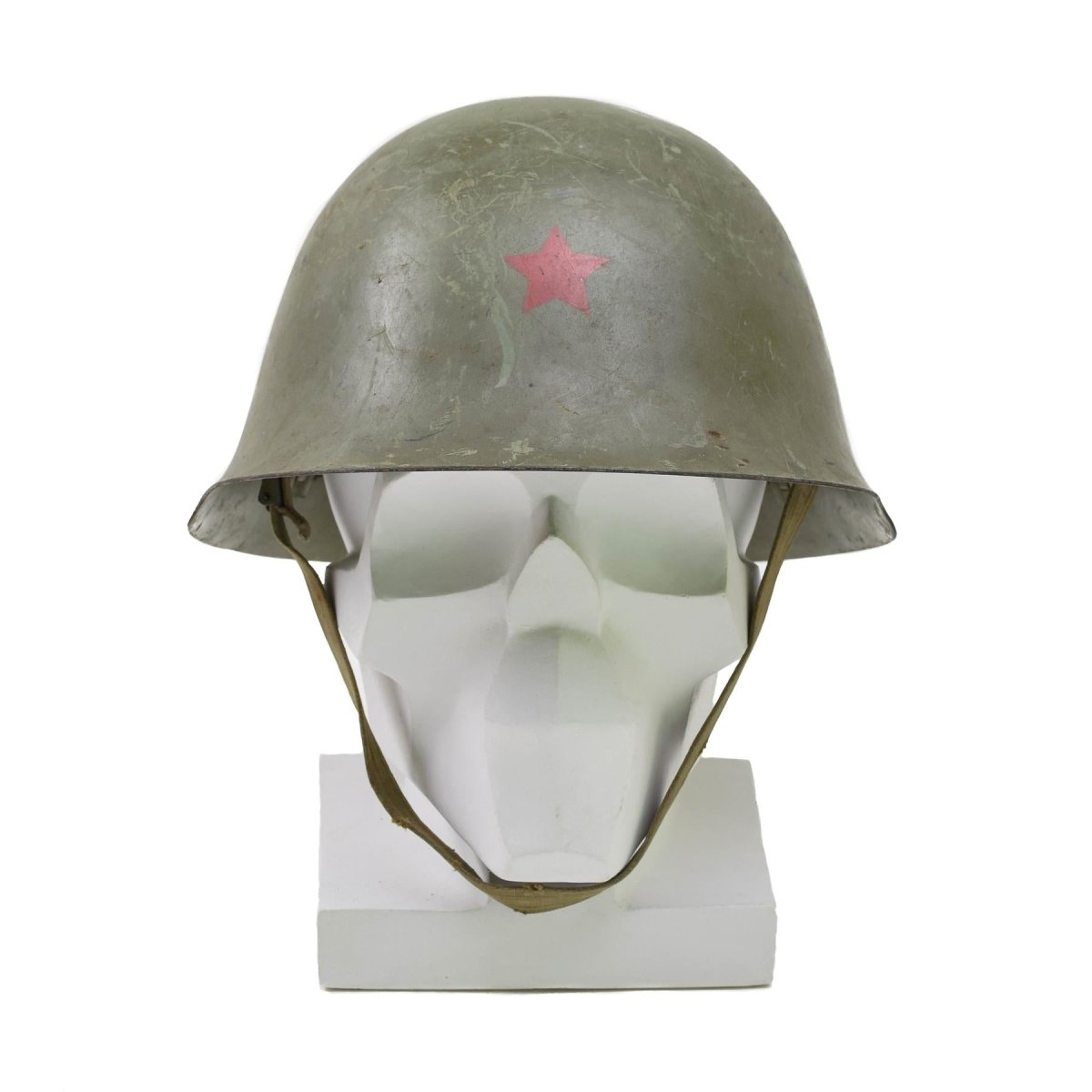 Casco in acciaio tattico serbo originale con oliva chinstrap di cambio da combattimento di rivestimento