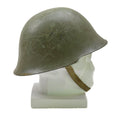 Casco in acciaio tattico serbo originale con oliva chinstrap di cambio da combattimento di rivestimento