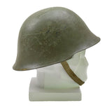 Casco in acciaio tattico serbo originale con oliva chinstrap di cambio da combattimento di rivestimento