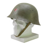 Casco in acciaio tattico serbo originale con oliva chinstrap di cambio da combattimento di rivestimento