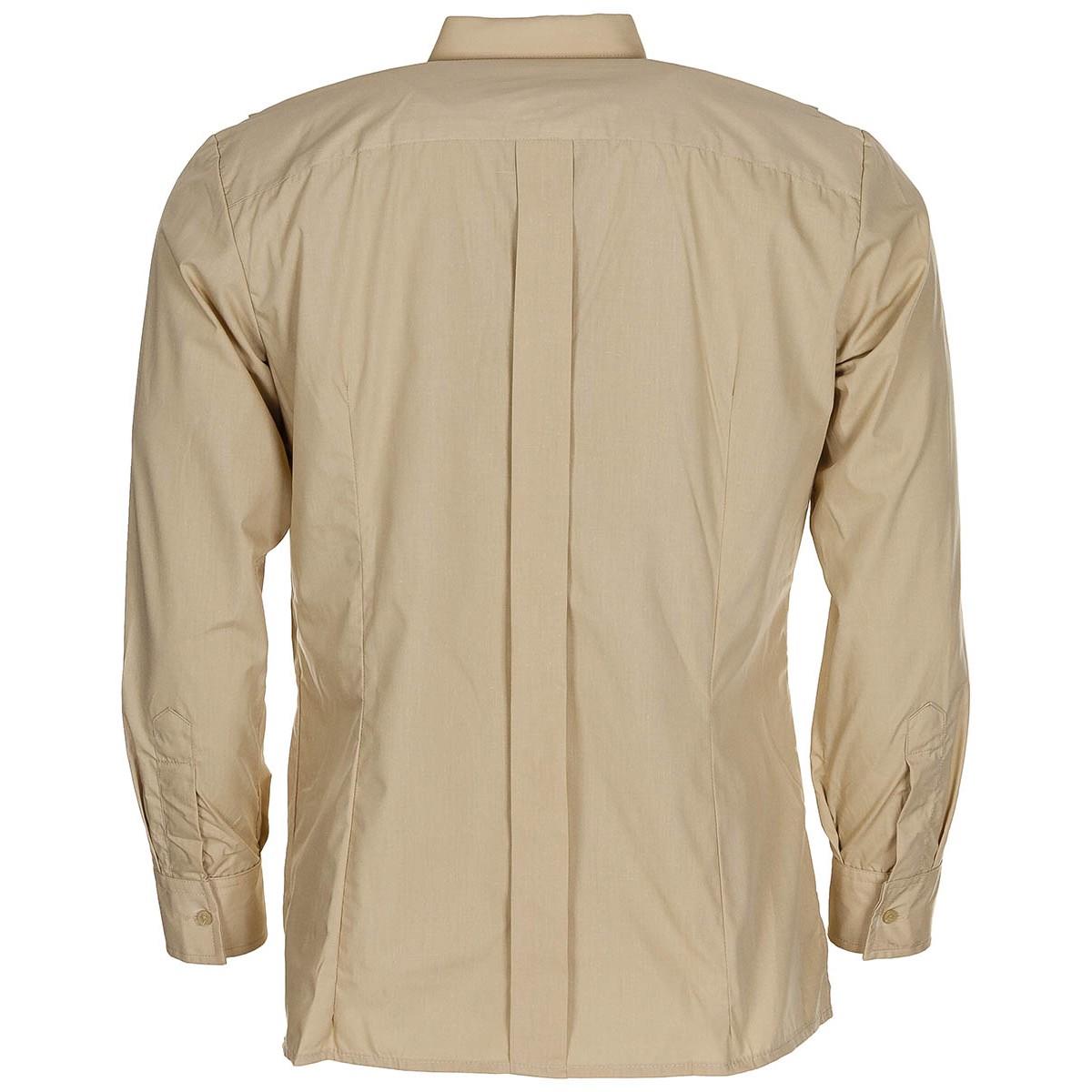 Camicia da lavoro sul campo originale militare spagnola a maniche lunghe, leggera, color kaki