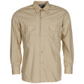 Camicia da lavoro sul campo originale militare spagnola a maniche lunghe, leggera, color kaki