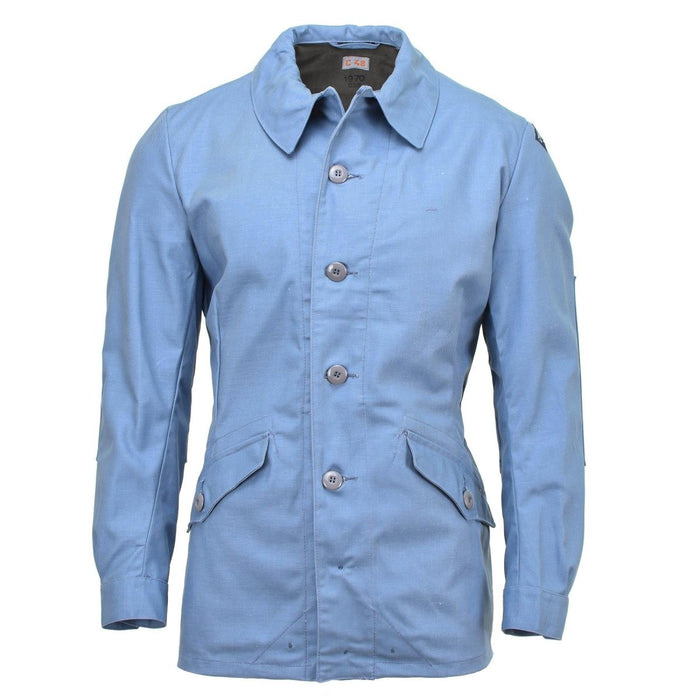 Giacca uniforme originale della protezione civile svedese denim azzurro vintage NOVITÀ - GoMilitar