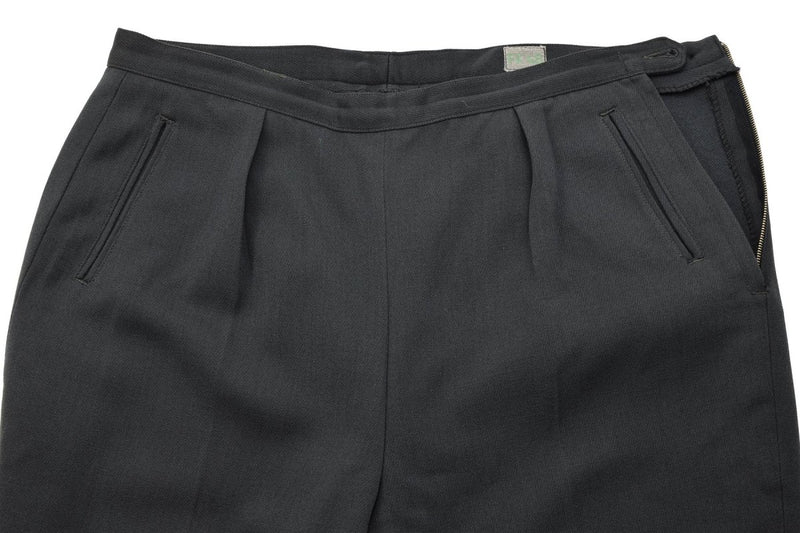 Original Swedish Military Formal Pants Slash Pockets Front Pleats Blue - GoMilitar