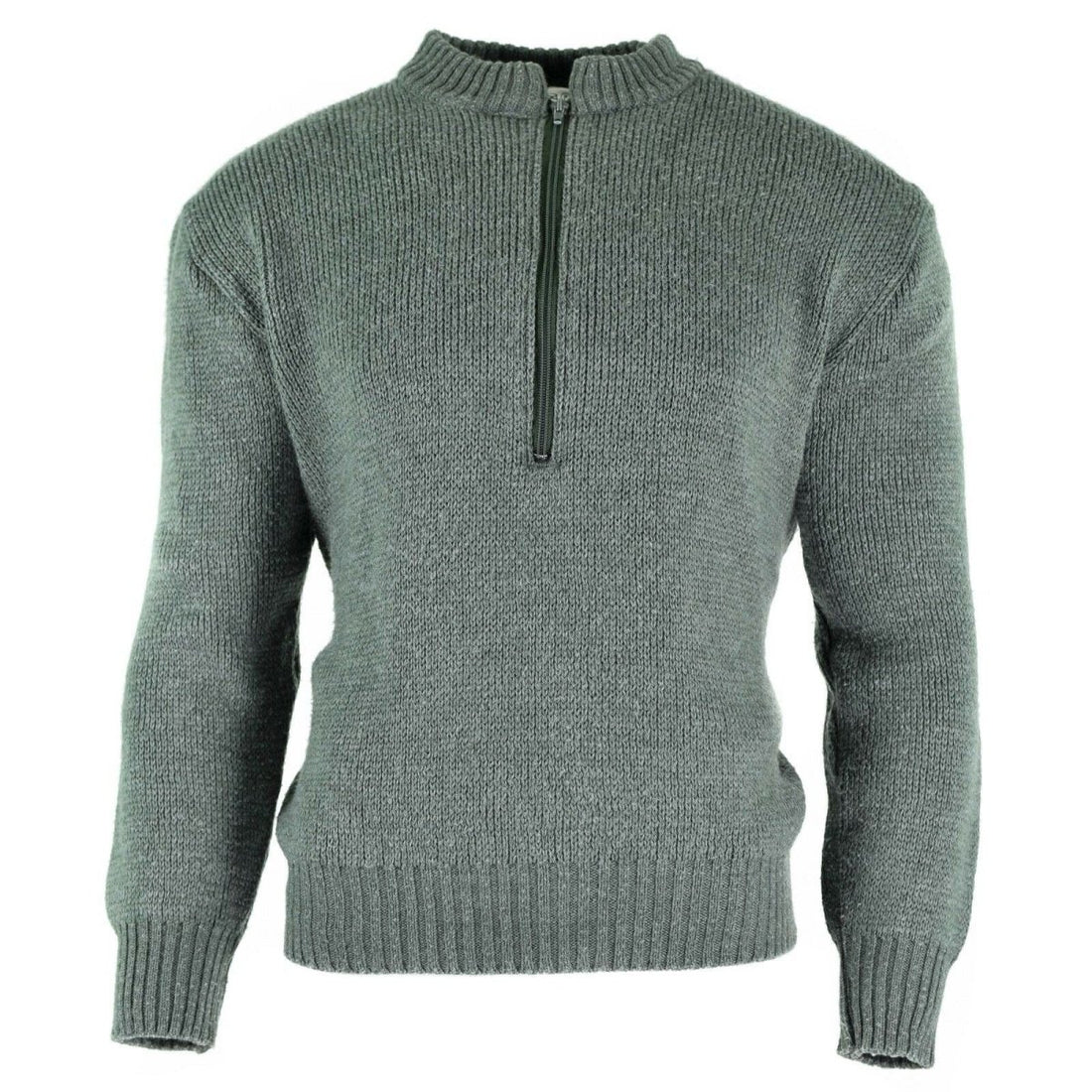 Pullover dell'esercito svizzero originale M74 maglione di lana vergine grigio grigio con cerniera