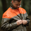 Giacca da pioggia dell'esercito svizzero originale Olive Civil Protection Waterproof Coat nuovo nuovo