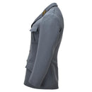 Giacca formale militare svizzera originale con spalline sulle spalle dal design a 4 tasche grigio