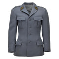 Giacca formale militare svizzera originale con spalline sulle spalle dal design a 4 tasche grigio